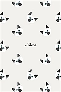 Notes: 6x9 Notebook Cute Cat Face Design Pattern Cover. 108 Blank Lined Pages Matte Softcover Note Book Journal (Paperback)