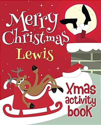 Merry Christmas Lewis - Xmas Activity Book: (Personalized Childrens Activity Book) (Paperback)