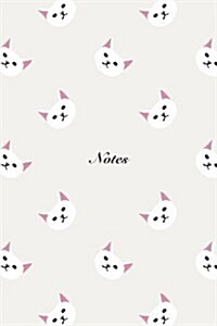 Notes: 6x9 Notebook Cute Cat Face Design Pattern Cover. 108 Blank Lined Pages Matte Softcover Note Book Journal (Paperback)