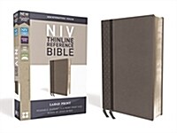 NIV, Thinline Reference Bible, Large Print, Imitation Leather, Gray, Red Letter Edition, Comfort Print (Imitation Leather)