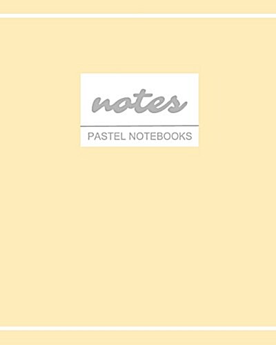 Notes Pastel Notebooks: Melon Yellow, Cute / Journal / Diary / Ruled Notebook, Holiday Stationery / (Trendy Designs) (8 x 10) Large Softback (Paperback)