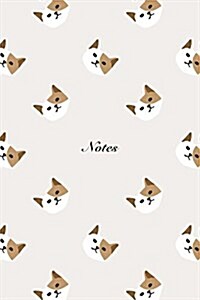 Notes: 6x9 Notebook Cute Cat Face Design Pattern Cover. 108 Blank Lined Pages Matte Softcover Note Book Journal (Paperback)