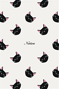 Notes: 6x9 Notebook Cute Cat Face Design Pattern Cover. 108 Blank Lined Pages Matte Softcover Note Book Journal (Paperback)