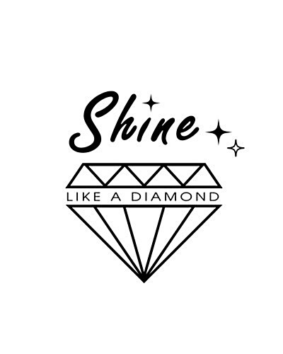 Shine LIKE A DIAMOND: 8x10 Notebook Black White Diamond Geometry Design Pattern Cover. 108 Blank Lined Pages Matte Softcover Note Book Jou (Paperback)