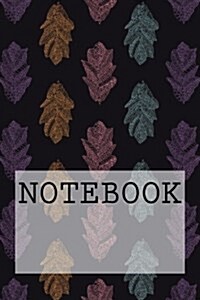 Notebook: Three Leaves in Dark, Rydal Water, Lake District. Plain (6 X 9): Plain Paper Notebook (Paperback)