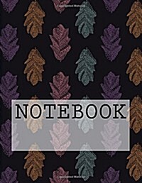 Notebook: Three Leaves in Dark: Rydal Water, Lake District. Plain (8.5 X 11): Plain Paper Notebook (Paperback)