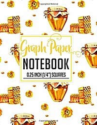 Graph Paper Notebook: 1/4 Inch Squares: Blank Graphing Paper with Borders - Graph Paper Lab Notebook, Double-sided, Non-Perforated, Perfect (Paperback)