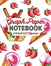 Graph Paper Notebook: 1/4 Inch Squares: Blank Graphing Paper with Borders - Graph Paper Sketchbook, Double-sided, Non-Perforated, Perfect Bi (Paperback)
