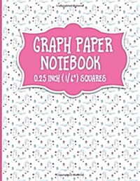 Graph Paper Notebook: 1/4 Inch Squares: Blank Graphing Paper with Borders - Graph Ruled Paper Notebook for College School/Teacher/Office/Stu (Paperback)