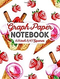 Graph Paper Notebook: 1/4 Inch Squares: Blank Graphing Paper with No Border - Graph Paper Sketchbook, Double-sided, Non-Perforated, Perfect (Paperback)