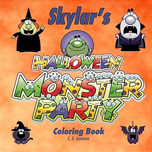 Skylars Halloween Monster Party Coloring Book (Paperback)