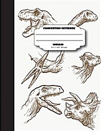 Composition notebook unruled 8.5 x 11 inch 200 page, Jurassic family: Large composition book journal for school student/teacher/office (Paperback)