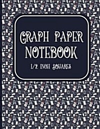 Graph Paper Notebook: 1/2 Inch Squares: Blank Graphing Paper with Borders - Square Grid Paper Journal, Perfect For The School Or Office! (Paperback)