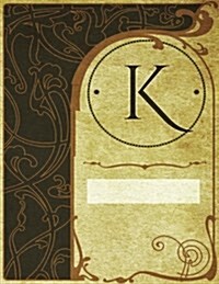 Monogram K Sketchbook: Blank Art Pad Notebook Journal (Paperback)