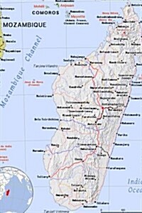 Modern Day Map of Madagascar in Africa Journal: Take Notes, Write Down Memories in This 150 Page Lined Journal (Paperback)