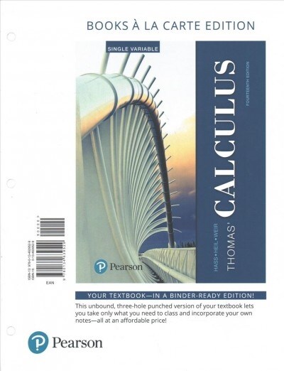 Thomas Calculus, Single Variable, Books a la Carte Edition Plus Mylab Math with Pearson Etext -- 24-Month Access Card Package (Hardcover, 14)