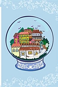 Snow Globe Town: Illustrated 6x9 Medium Dotted Bullet Journaling Notebook with Numbered Pages (Paperback)