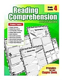 Reading Comprehension Test: : Reading Comprehension Passages Printables for Any Chapter Book - For Reading Comprehension 4th Grade (Paperback)