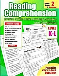 Reading Comprehension: Levels K and L Second Grade Close Reading Passages and Questions for 2nd, Homeschool Grade (Paperback)