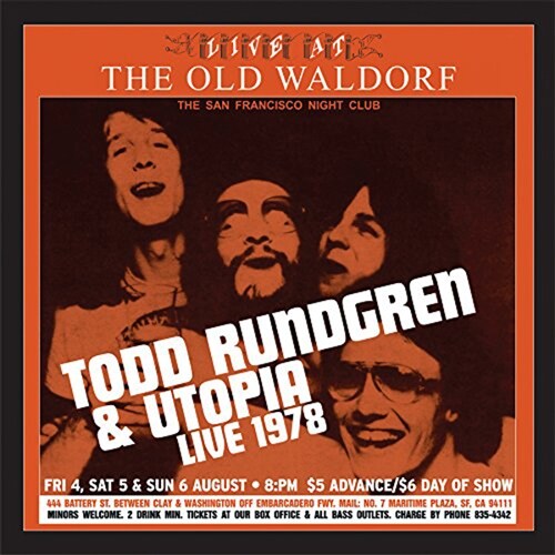 [수입] Todd Rundgren & Utopia - Live At The Old Waldorf (Gatefold)[180g 오디오파일 2LP][골드 컬러 한정반]