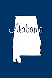 Alabama - Navy Blue Lined Notebook with Margins: 101 Pages, Medium Ruled, 6 x 9 Journal, Soft Cover (Paperback)