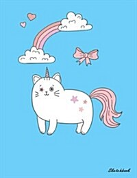 Sketchbook: Cute Unicorn Kawaii Sketchbook for Girls: 110 Pages of 8.5x11 Blank Paper for Drawing, For kids practice (Paperback)