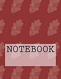 Notebook: Leaf in Berry Pink, Rydal Water, Lake District. Squared (8.5 X 11): Squared Paper Notebook (Paperback)