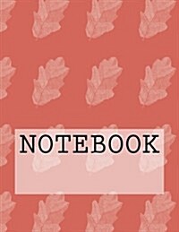 Notebook: Leaf in Salmon Pink, Rydal Water, Lake District. Squared (8.5 X 11): Squared Paper Notebook (Paperback)