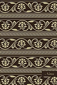 Notes: 6x9 Blank Lined Page Notebook Aboriginal Spiral Curve Cross Vine Leaf Flower Arrow Line Seamless Pattern Cover. Matt (Paperback)