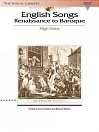 English Songs: Renaissance to Baroque (Paperback, Compact Disc)