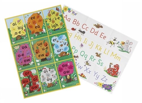 Jolly Phonics Alternative Spelling & Alphabet Posters : In Print Letters (American English edition) (Poster)