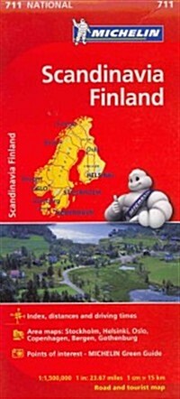 Michelin Scandinavia Finland Map 711 (Folded, 10)