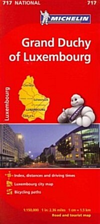 Michelin Grand Duchy of Luxembourg Road and Tourist Map (Folded)