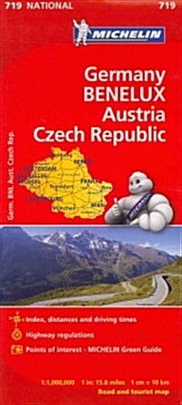 Michelin Germany, Benelux, Austria, Czech Republic Road and Tourist Map (Folded)