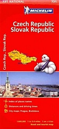 Michelin Czech Republic & Slovak Republic Road and Tourist Map (Folded)