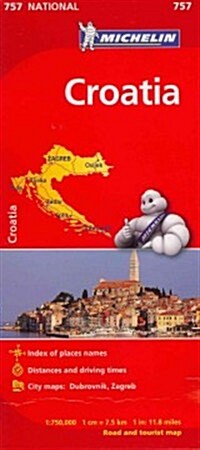 Michelin Croatia Road and Tourist Map (Folded)