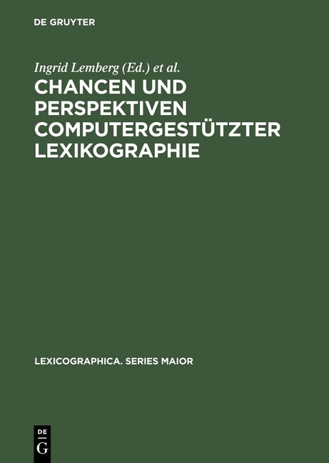 Chancen Und Perspektiven Computergest?zter Lexikographie (Hardcover, Reprint 2016)