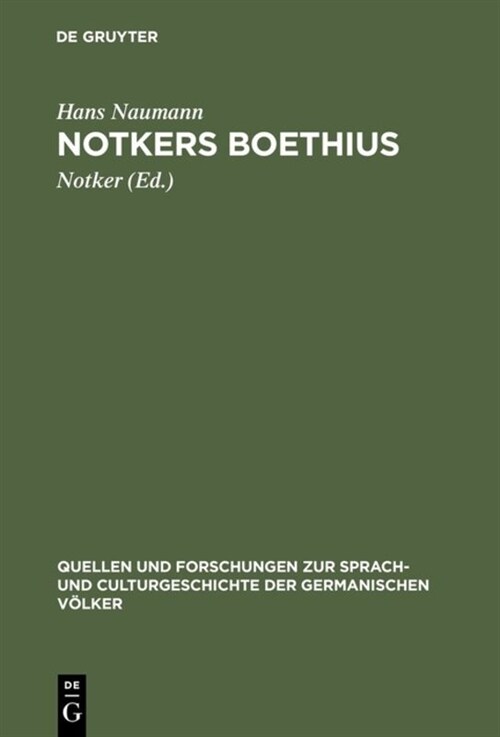 Notkers Boethius (Hardcover)