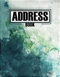 Green Watercolor Address Book With Tabs (Paperback, ADR, Large Print)