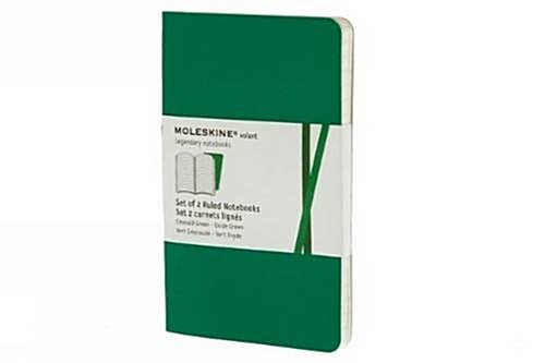 Moleskine Ruled Volant Emerald Green/Oxide Green Notebooks (Paperback)