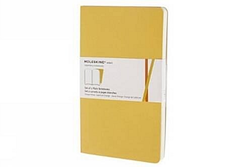 Moleskine Volant Notebook (Set of 2 ), Large, Plain, Orange Yellow, Cadmium Orange, Soft Cover (5 X 8.25) (Paperback)