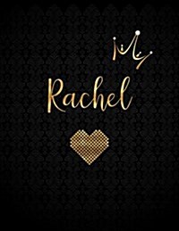 Rachel: Personalized Black XL Journal with Gold Lettering, Girl Names/Initials 8.5x11, Journal Notebook with 110 Inspirational (Paperback)
