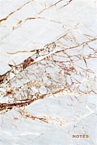 Notes: Marble + Gold Notebook Journal 120-Page Lined (Paperback)