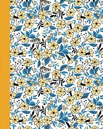 Journal: Field of Flowers (Yellow and Blue) 8x10 - Graph Journal - Journal with Graph Paper Pages, Square Grid Pattern (Paperback)