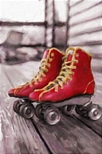 Red Roller Skates - Lined Notebook with Margins: 101 Pages, Medium Ruled, 6 X 9 Journal, Soft Cover (Paperback)