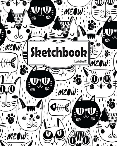 Sketchbook: Cat faces pattern V3: 120 Pages of 8 x 10 Blank Paper for Drawing, Doodling or Sketching (Sketchbooks) (Paperback)