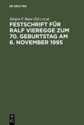 Festschrift f? Ralf Vieregge zum 70. Geburtstag am 6. November 1995 (Hardcover, Reprint 2018)