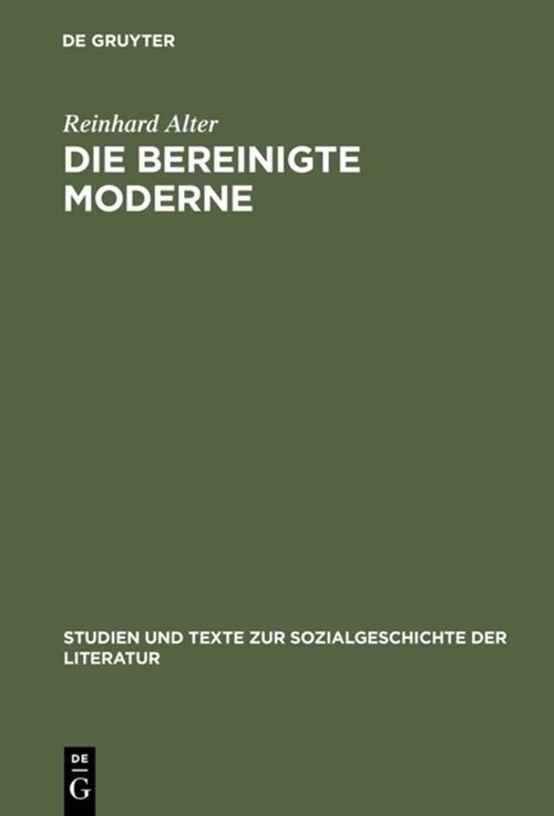 Die bereinigte Moderne (Hardcover, Reprint 2018)