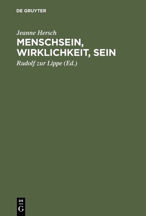 Menschsein, Wirklichkeit, Sein (Hardcover)