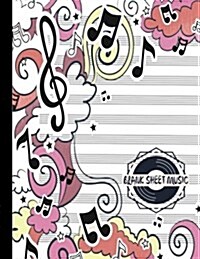 Blank Sheet Music: Pretty Music Journal for Kids - Music Manuscript Paper - Staff Paper - 12 Staves Per Page - 100 pages - Large A4 - Mus (Paperback)